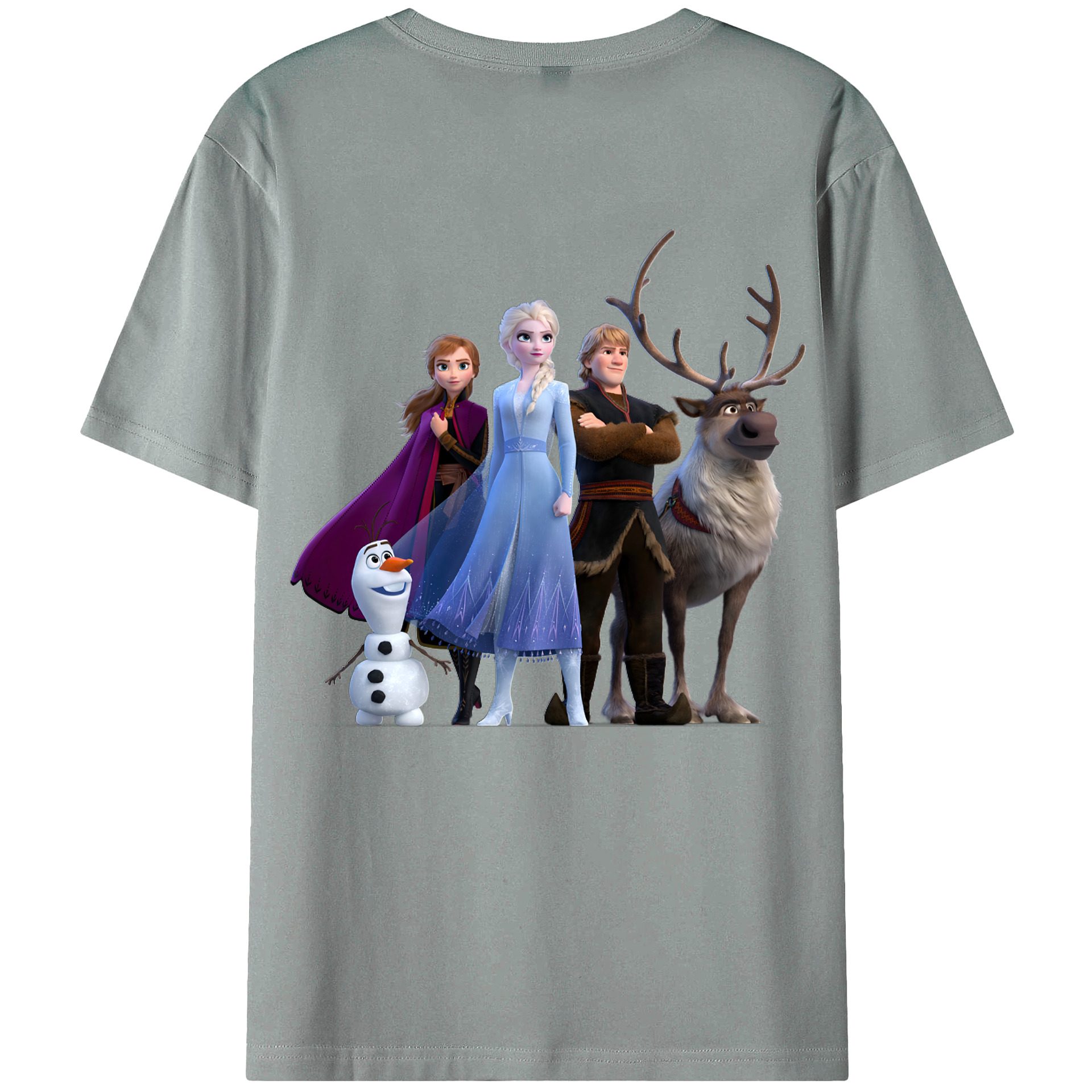 （画像用） アナと雪の女王 アンナ エルサ Frozen Anna Elsa 綿100％ メンズ半袖Tシャツ（バックプリント） 通気性